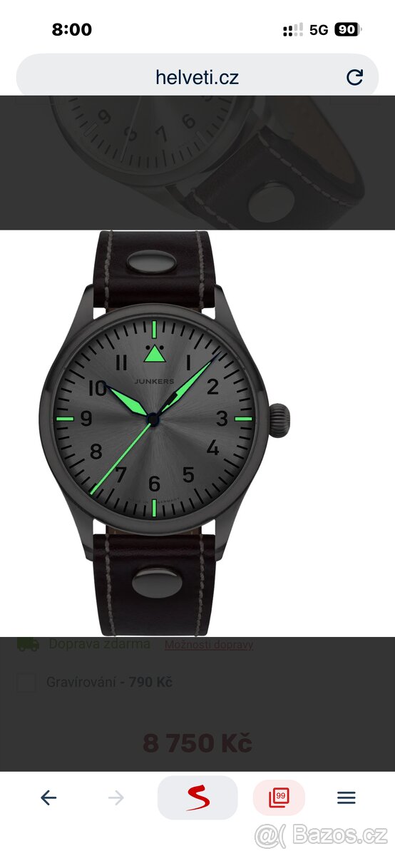 Junkers panské hodinky sappire crystal - 7