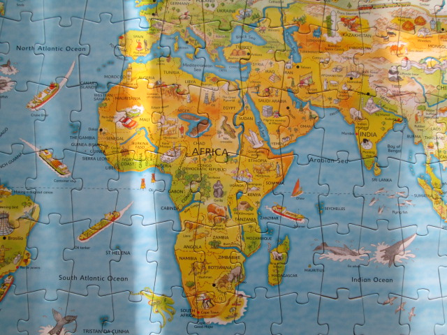 PUZZLE - mapa světa v Agličtině- 250ks - 7