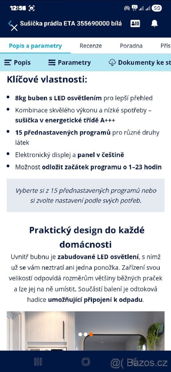 Sušička na prádlo Eta - 7