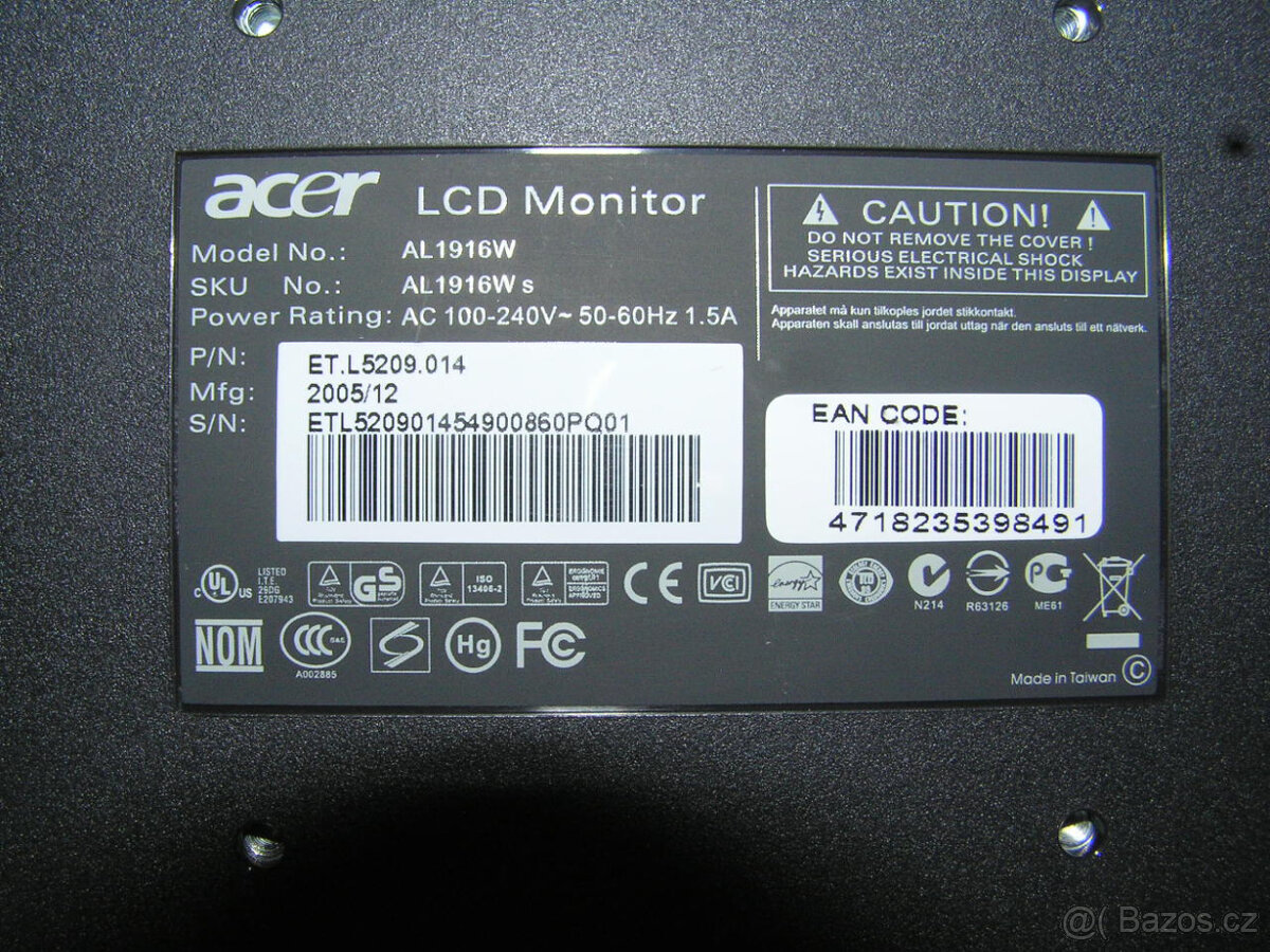 LCD monitor Acer AL1916W - 7