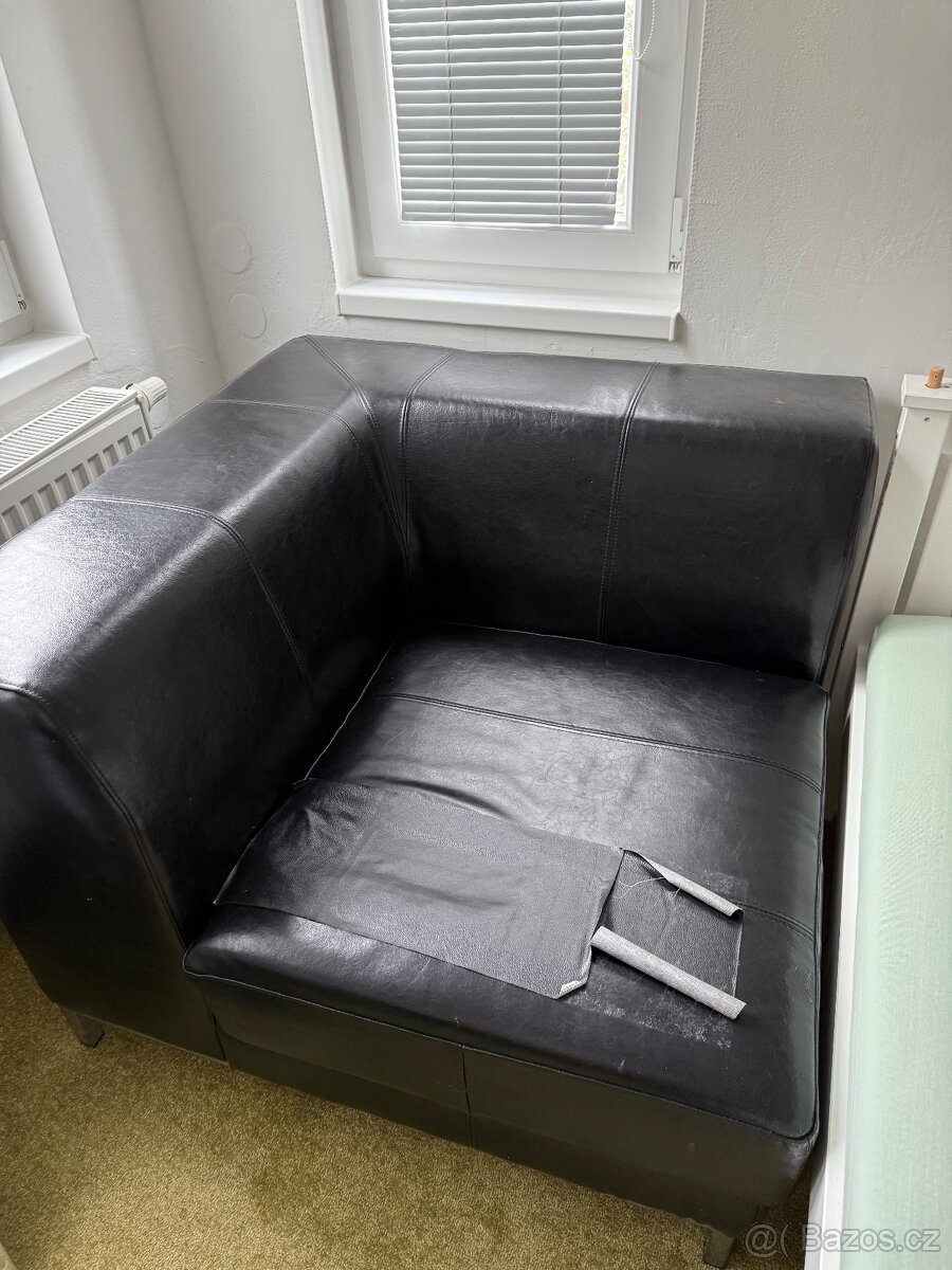 Gauč černý kožený - 7