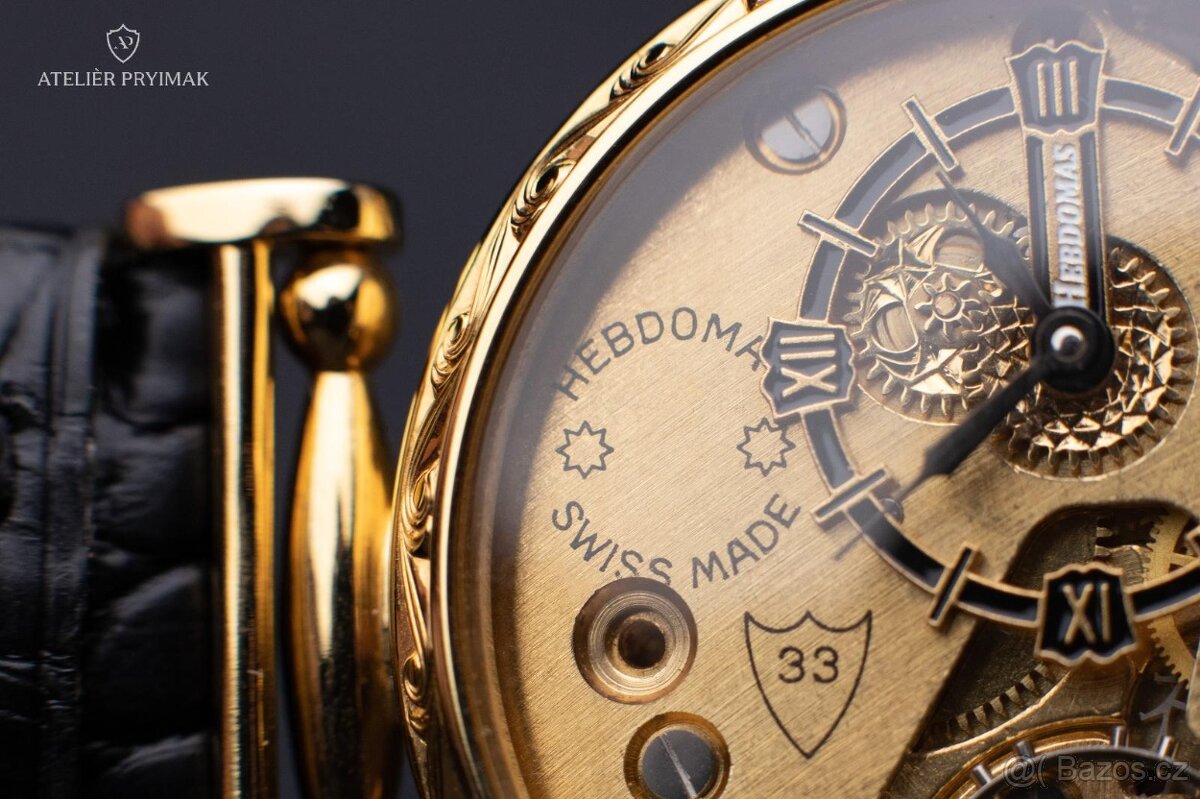 Jedinečné starožítné 8-denní hodinky HEBDOMAS 1910 - 7