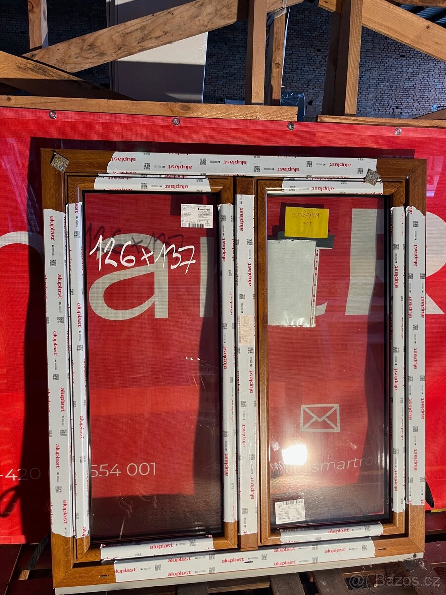 Okno plastová PVC , profil 70 mm/ 3 sklo , nepoužitá okna - 7