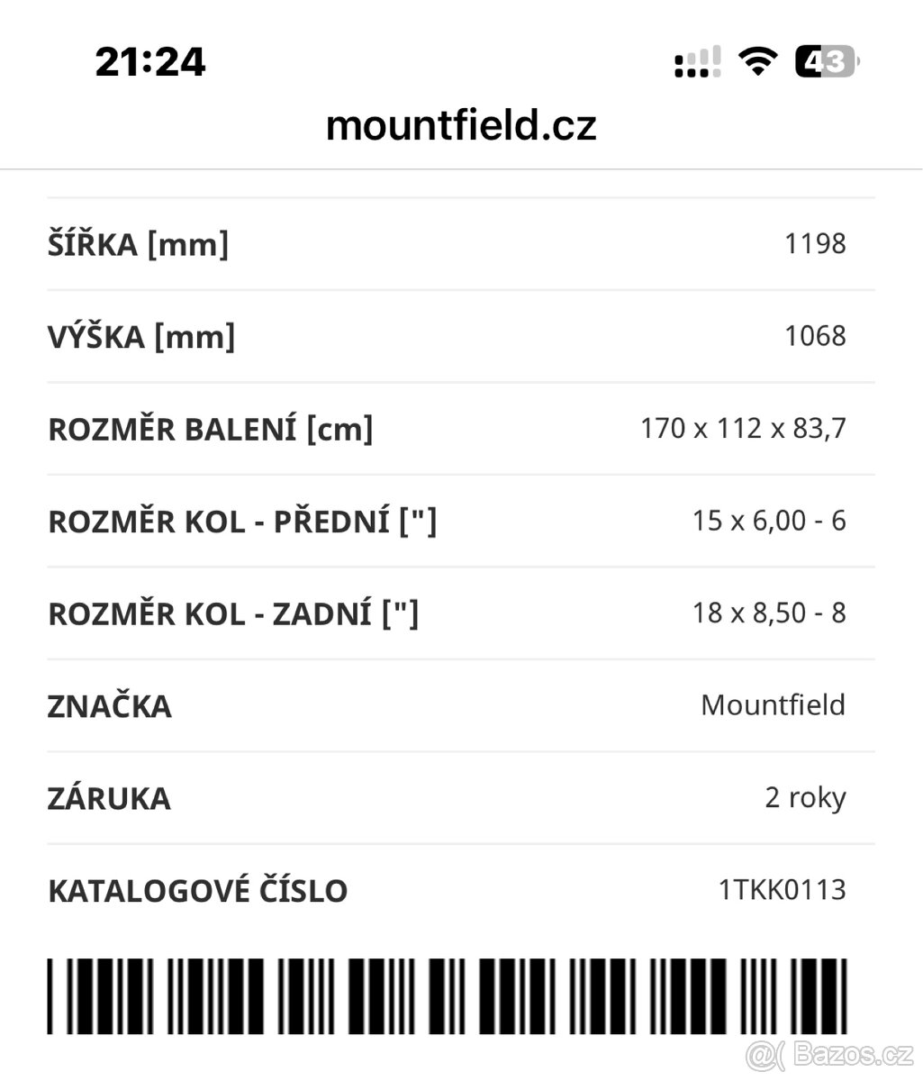 ZAHRADNÍ TRAKTOR MTF 1438 M- SD - 7