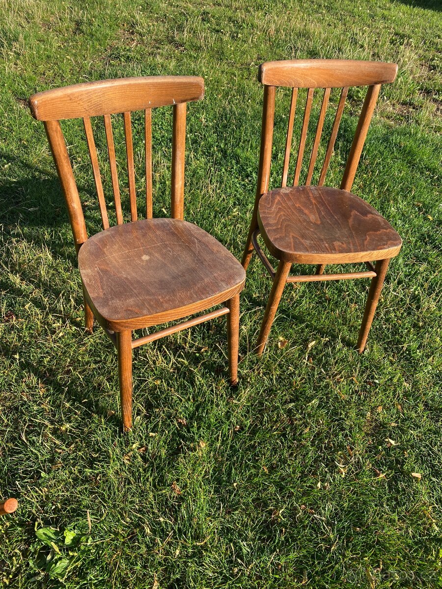 židle staré židle dřevěné židle ton retro nábytek židle - 7
