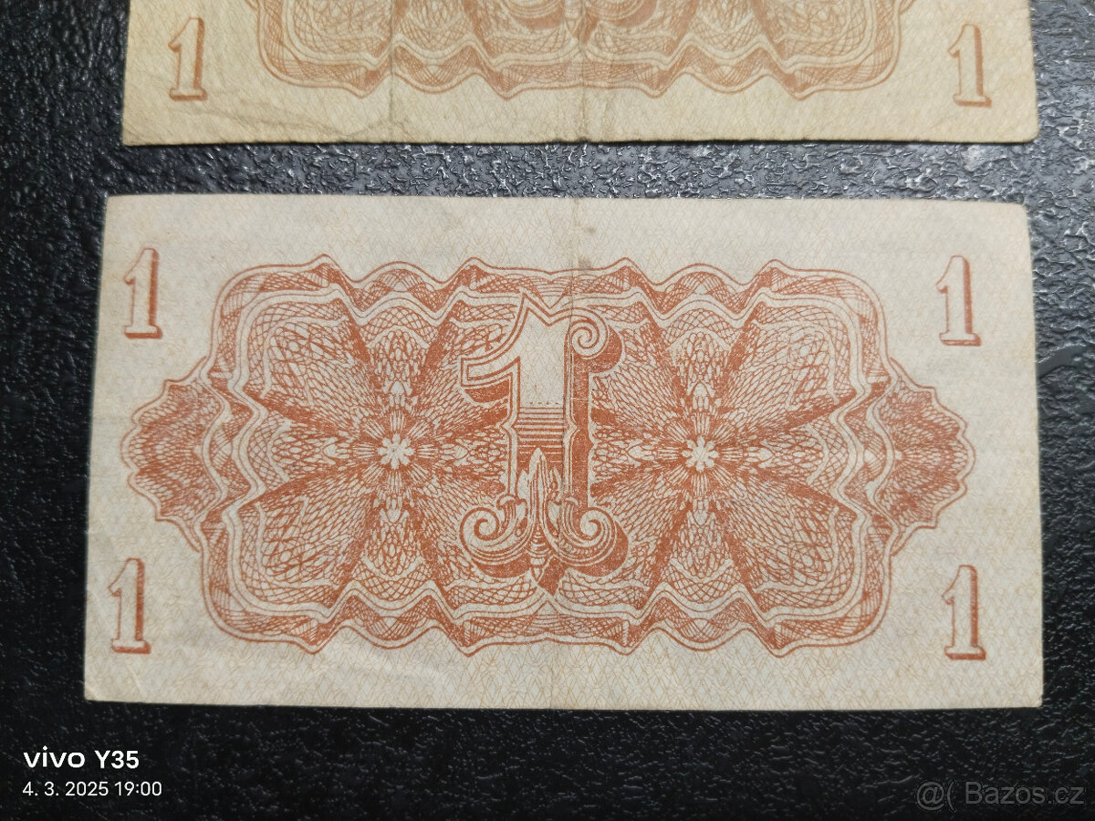 Korunové poukázky 1944 Československo posunutý tisk - 7