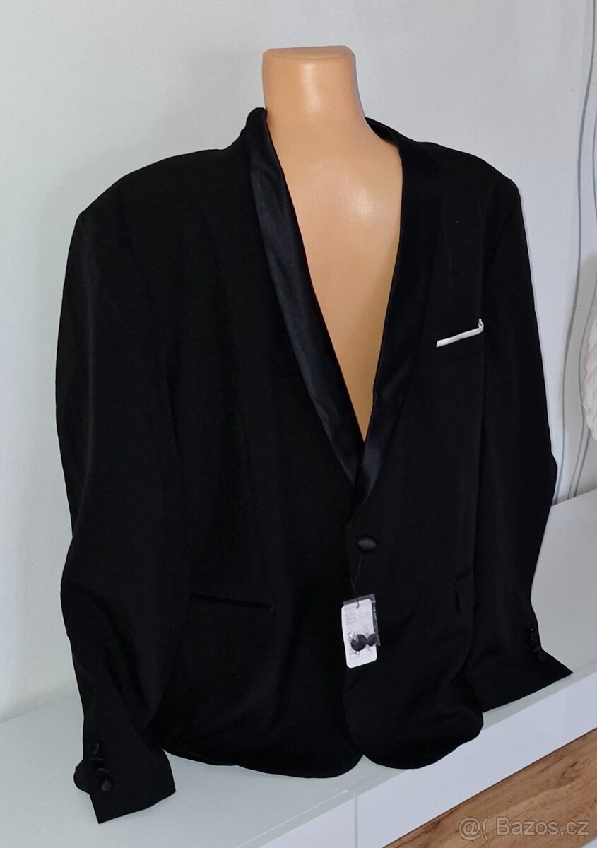 Nový pánský set sako,košile,motýlek vel.XXL - 7