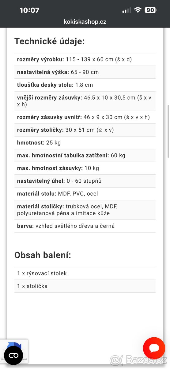 MIADOMODO PSACÍ STŮL S POLICEMI A TABURETEM, SV. DŘEVO/ČERNÁ - 7