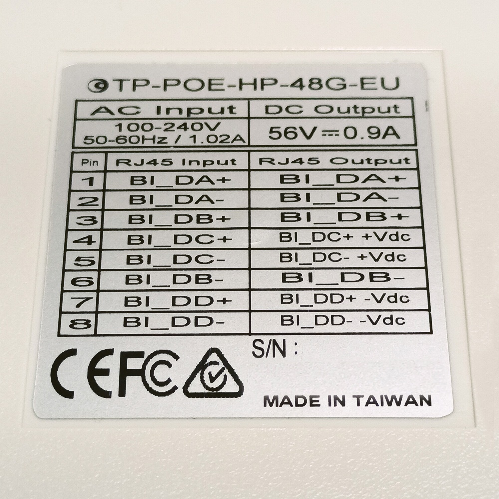 TP-POE-HP-48G-EU, napájecí zdroj, PoE inserter - 7