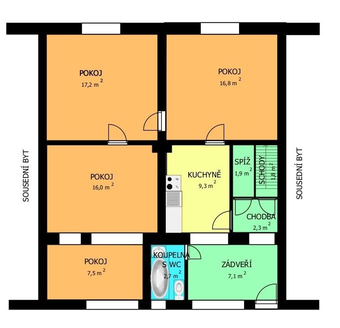 Prodej řadového rodinného domu na Rusavě, ev.č. 26949 - 7