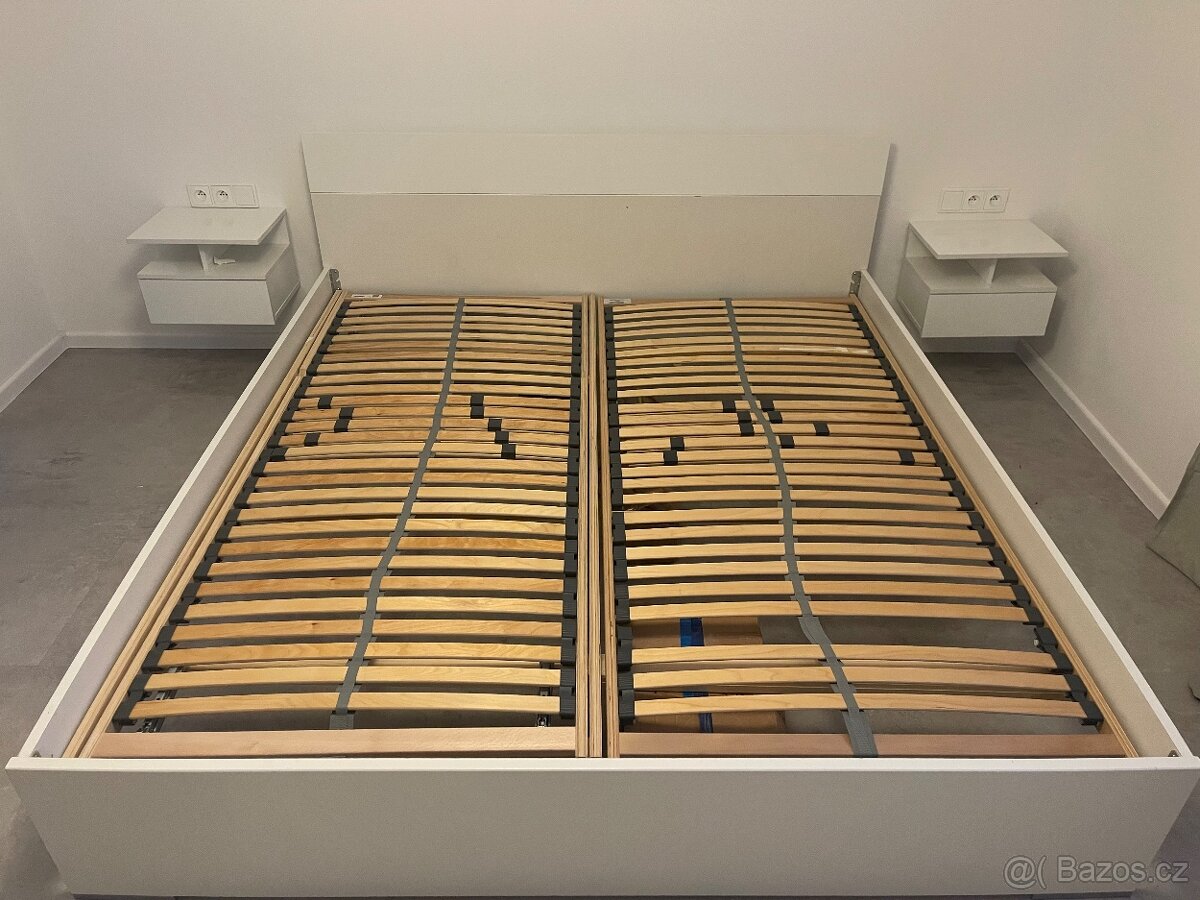 Bíla manželská postel 180/200 cm - 7