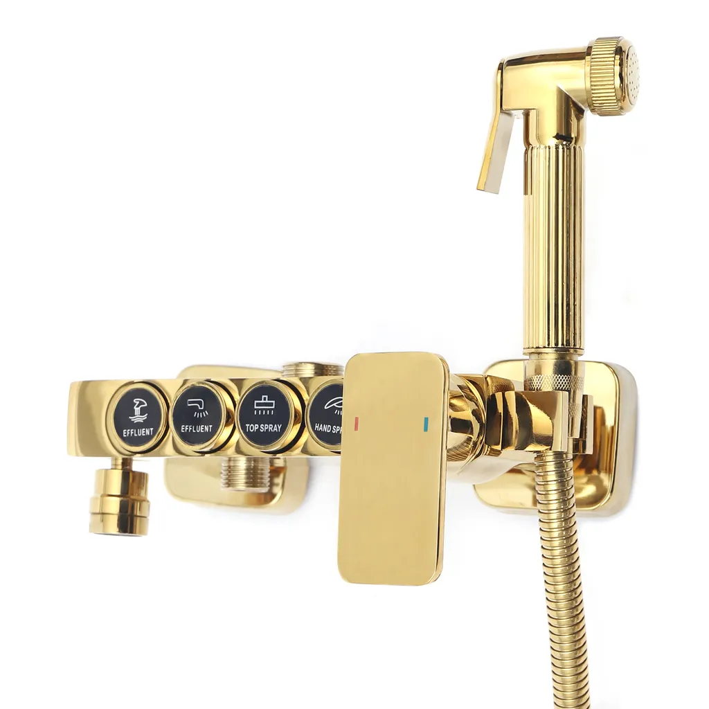 Nový sprchový set. Barva zlatá.9”9” - 7