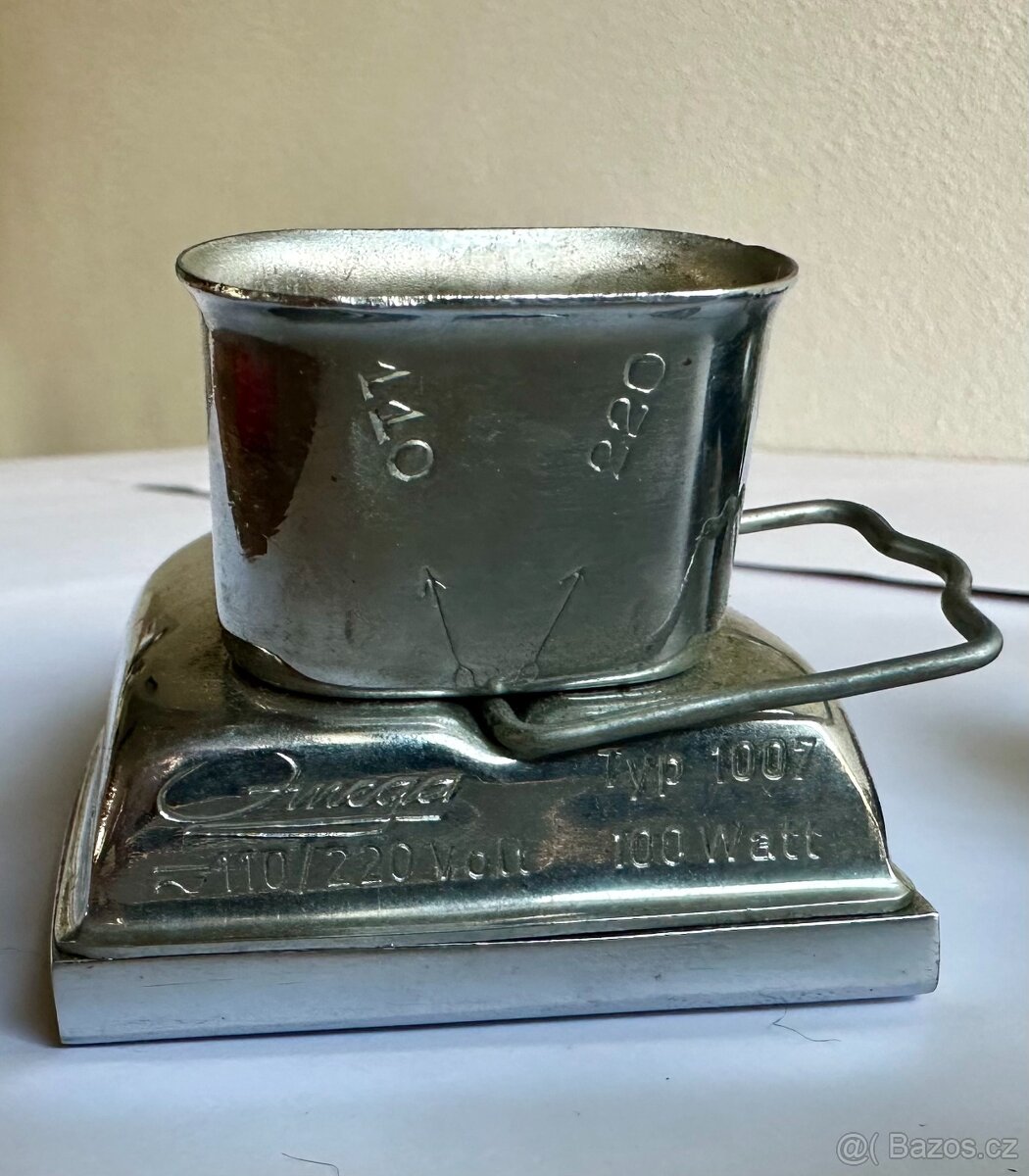 Stará cestovní žehlička Německo KRÁSNÝ STAV s ORIGINAL dokum - 7