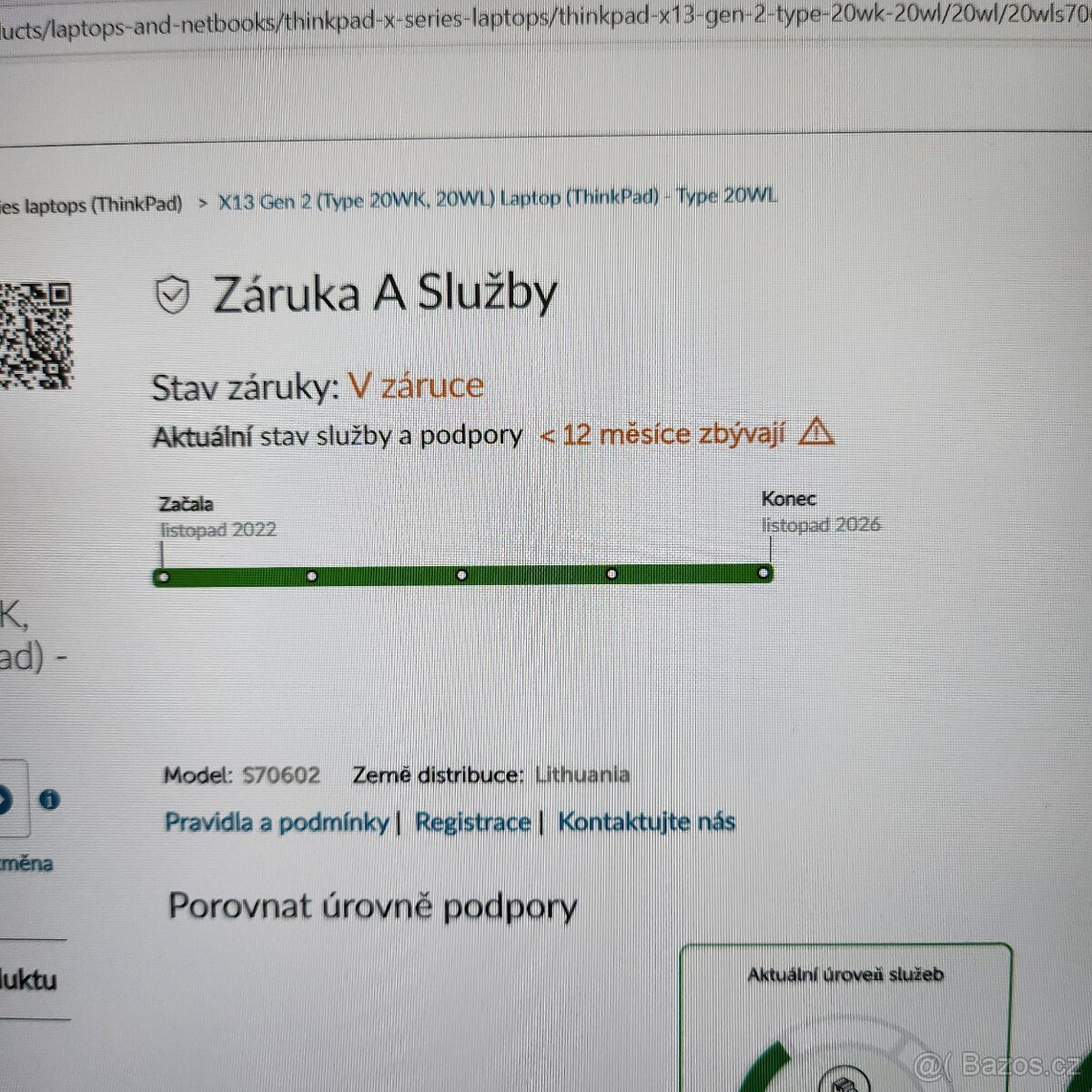 Lenovo Thinkpad X13 G2 /Záruka/11.gen/512GB/16GB/16:10 - 7