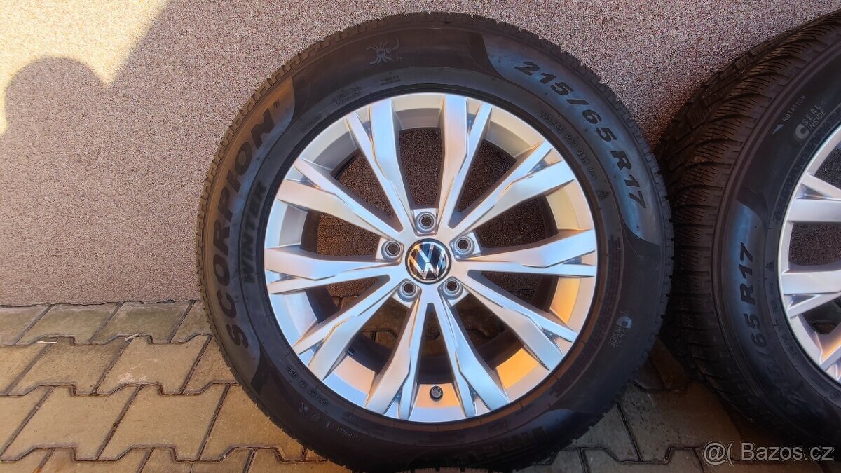 Alu kola VW Tiguan 5x112 R17 215/65/17 zimni pneu - 7
