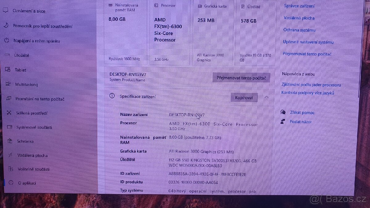 Prodám šestijádrový počítač s AMD FX-6300 - 7