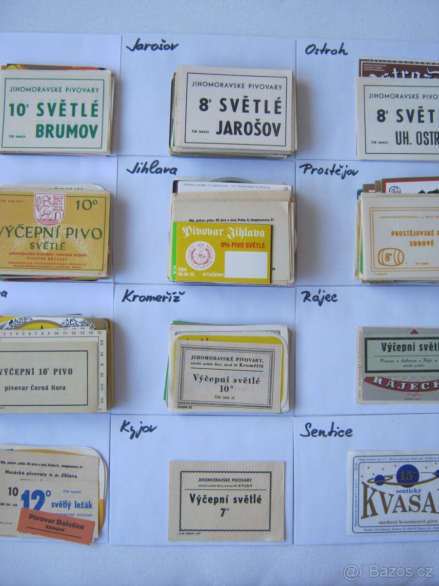 pivní etikety sbírka Jižní Morava 19 pivovarů 2500ks - 7