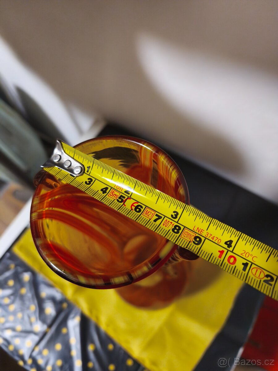 Vysoká oranžová váza. - 7