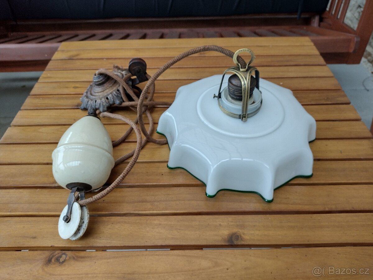 Starožitné závěsné svítidlo Art Deco - 7