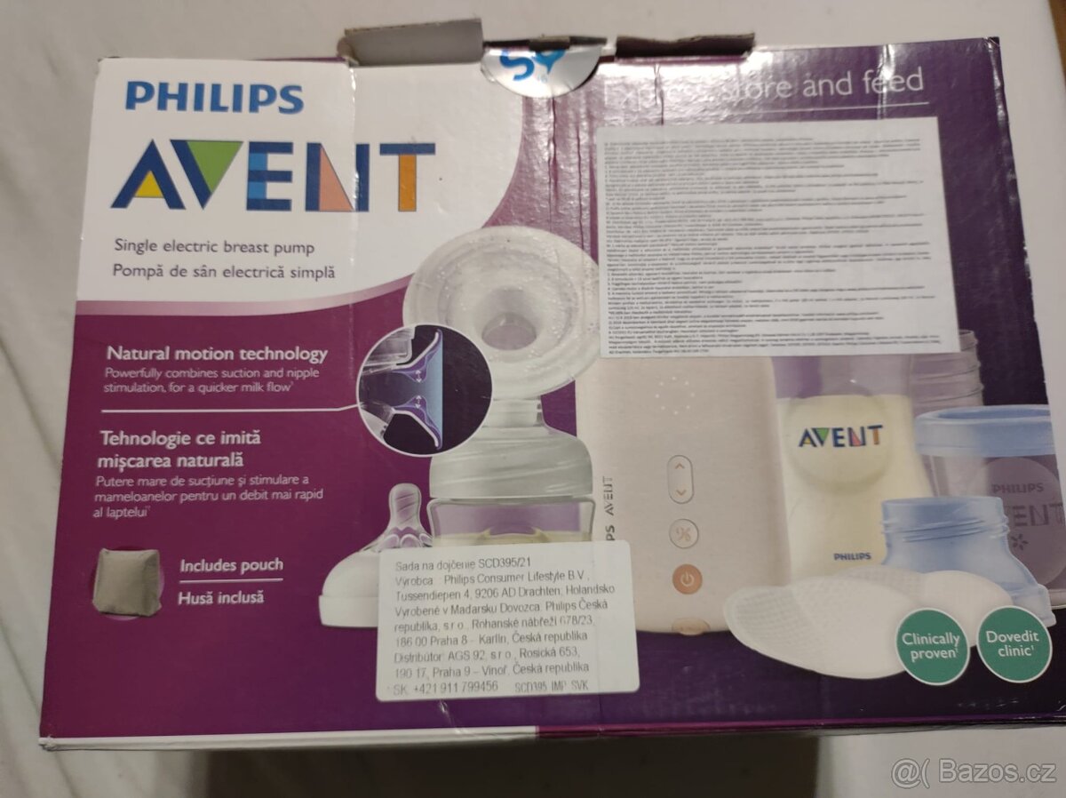 Prodám sadu odsávčky mléka Philips Avant SCD395 - 7