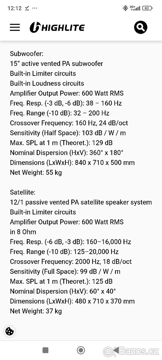 Aktivní DAP Audio: 4x Bass + 2x vršek + obaly a case. - 7