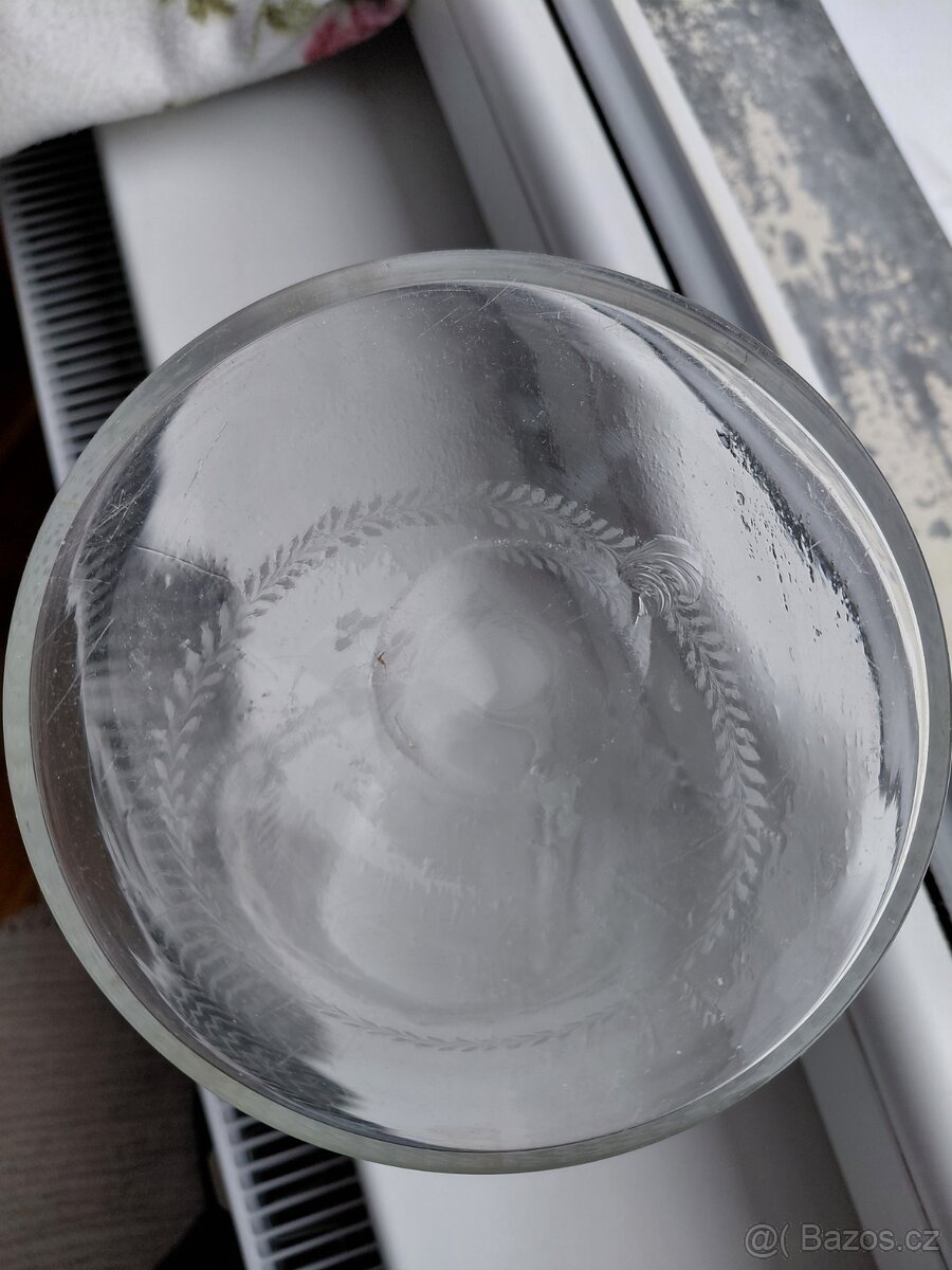 Starožitná skleněná váza - 7