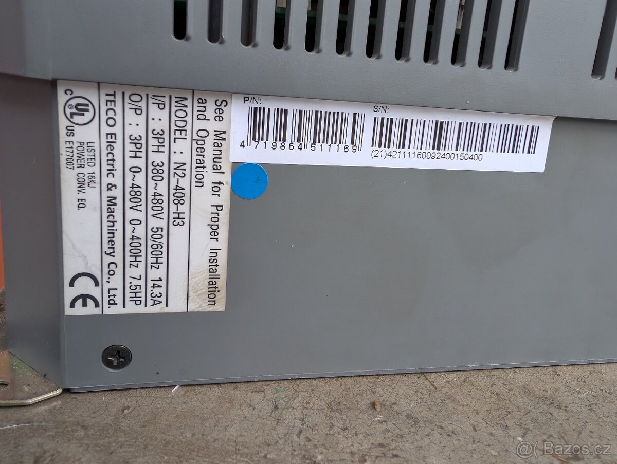 Frekvenční měnič 5,5kw - výborný stav - 7