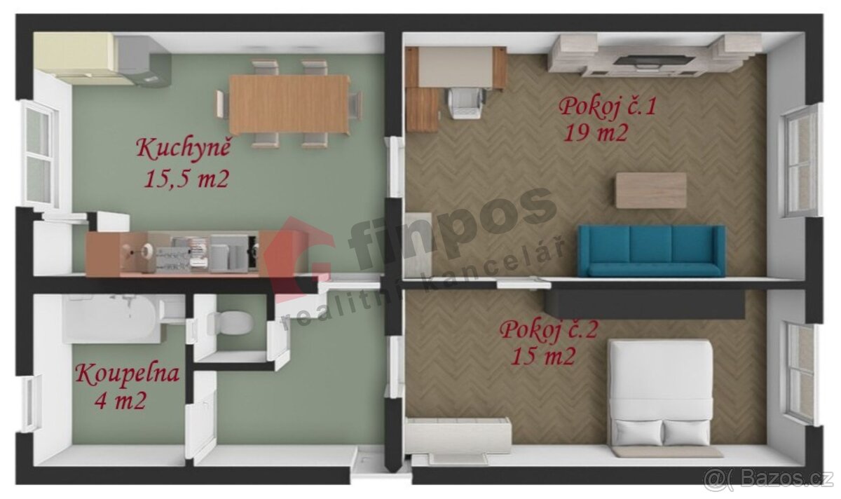 Prodej bytu 2+1, 58 m2 + sklep 4,5 m2, Bajkalská ulice, Prah - 7