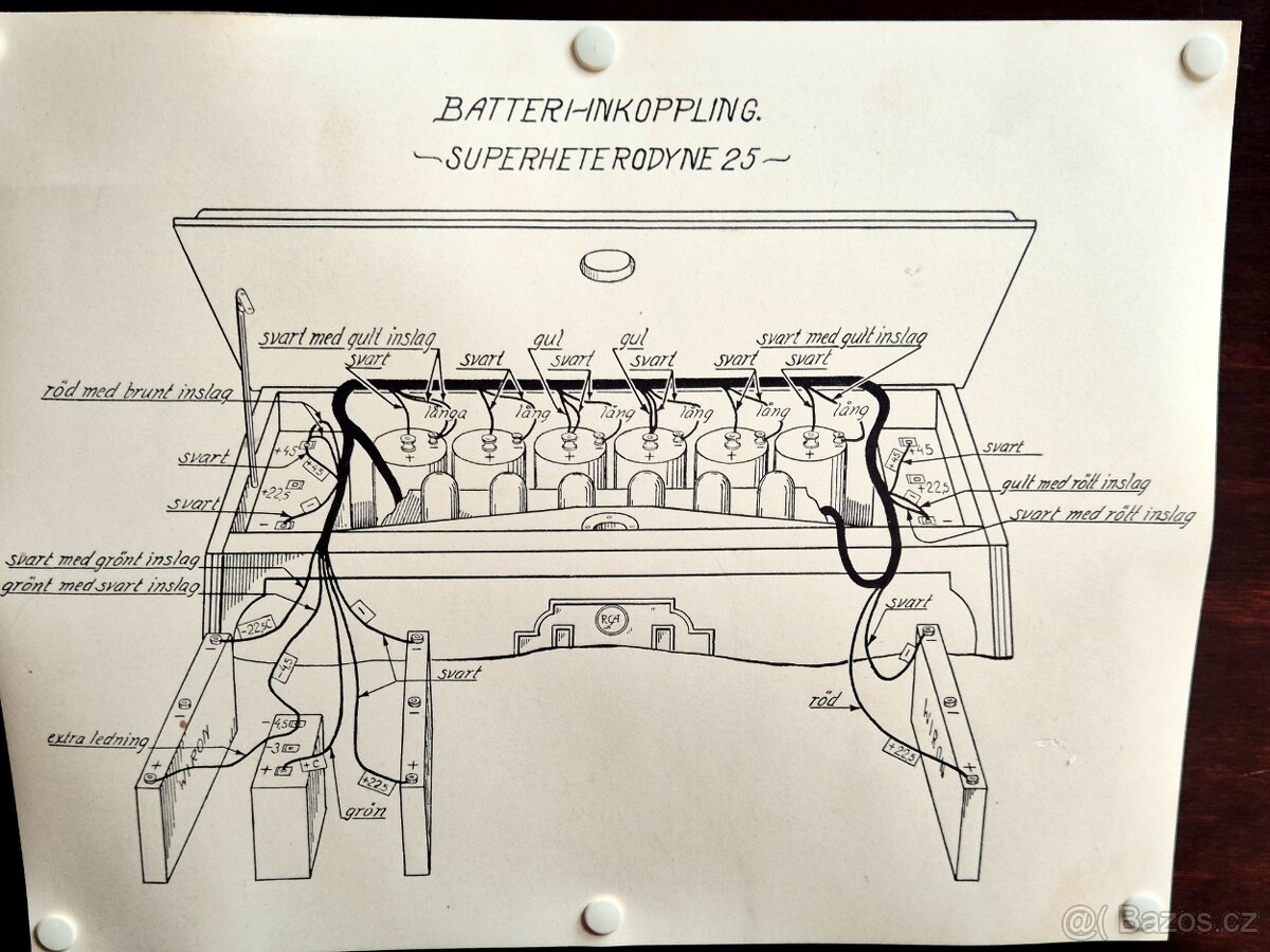 Velké starožitné rádio RCA, Super-Heterodyne, rok 1925 - 7