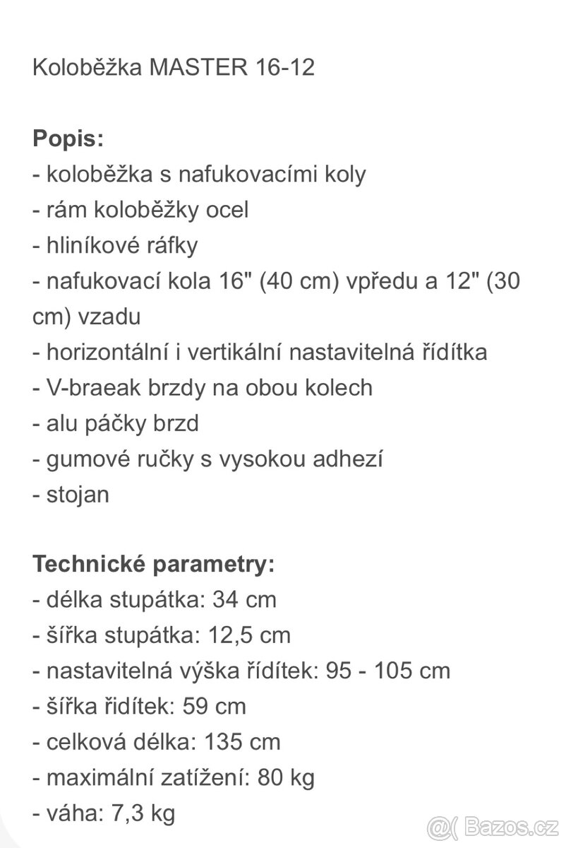 Koloběžka MASTER RIDE 16-12 - 7