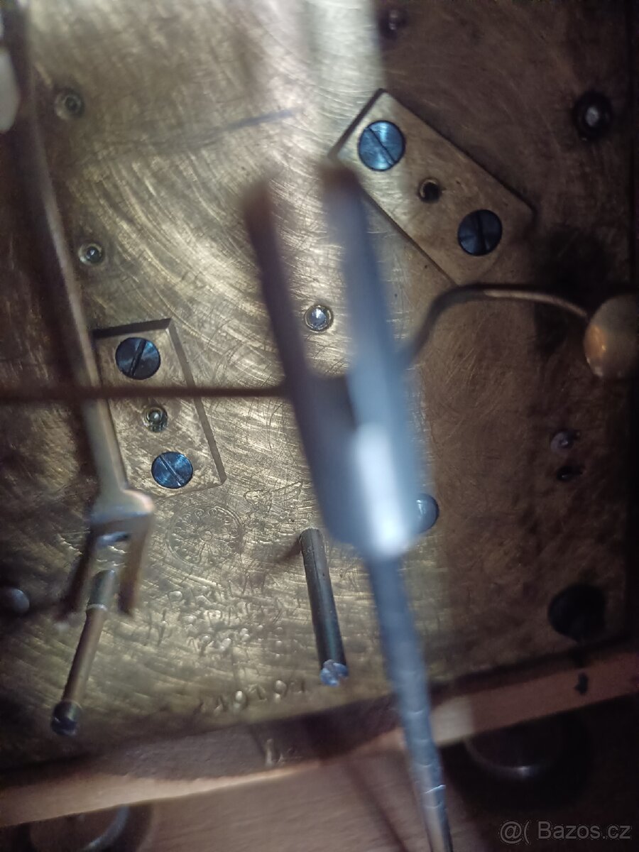 Krbové stolní hodiny starožitný Německo - 7