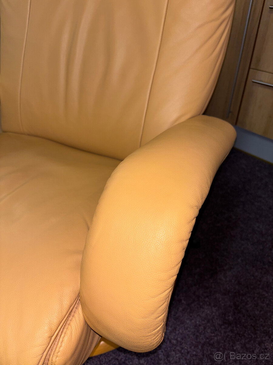 relaxační křeslo pravá kůže německé výroby - 7