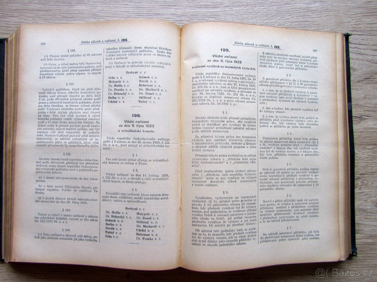 Sbírka zákonů a nařízení 1923 – prodej sbírky starých knih. - 7