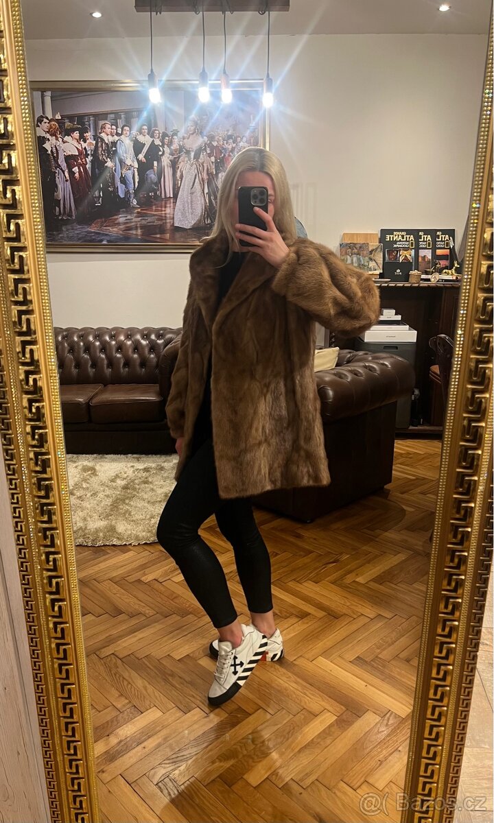 Hnědý norkový kožich - 7