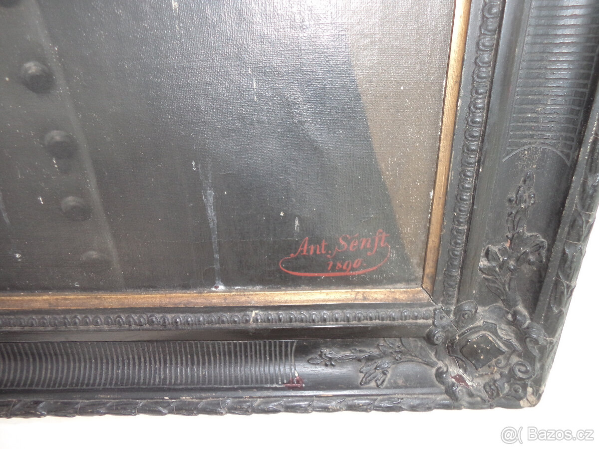 Starožitný obraz-portrét-1890 - 7