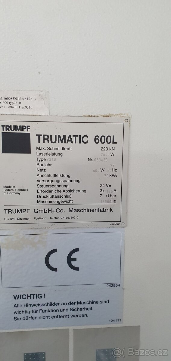 prodám kombi Trumpf tc 600l - 7