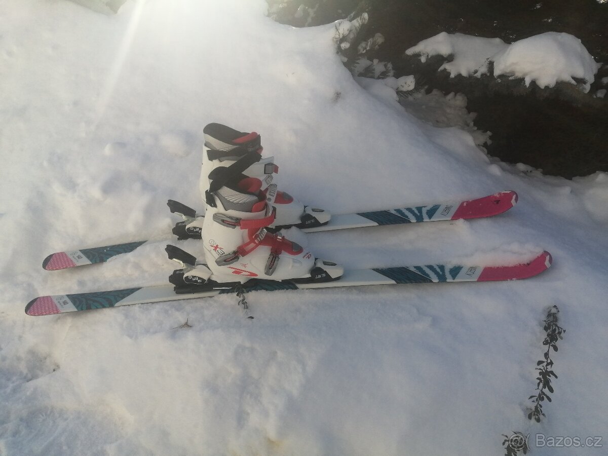 lyže 140 + lyžáky 24 - 7