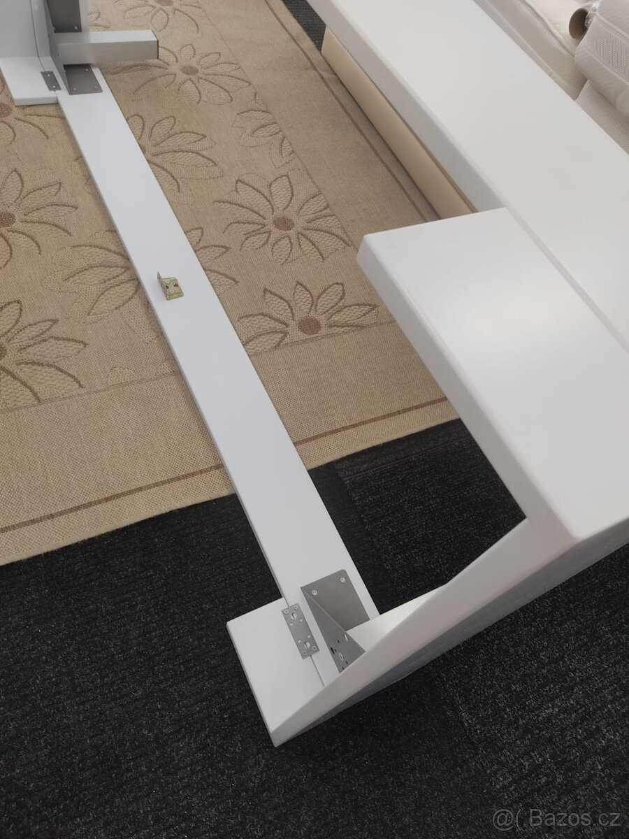 Postel bílý lesk 90x200x50cm - 7