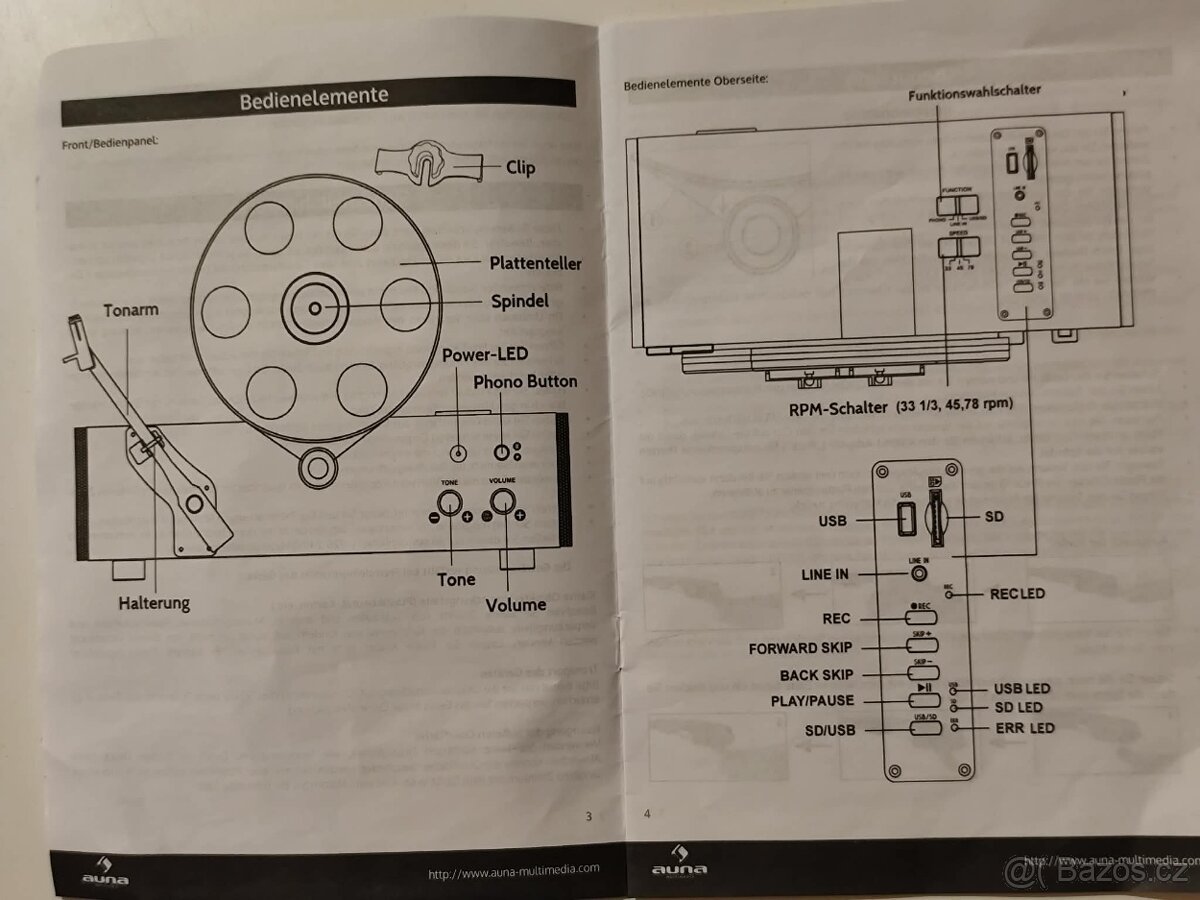 Retro vertikální gramofon- Nový - 7
