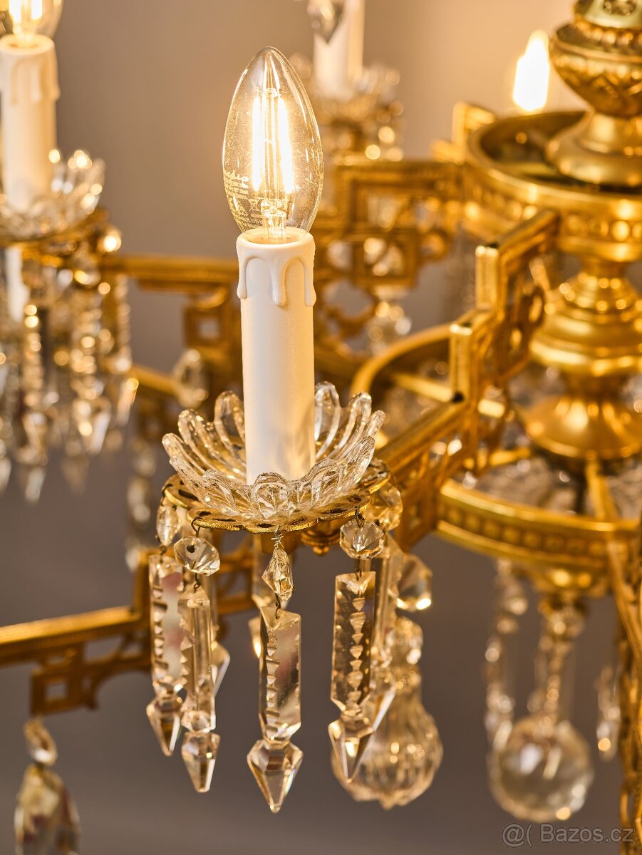 Velký lustr Art Deco na 12 žárovek - 7