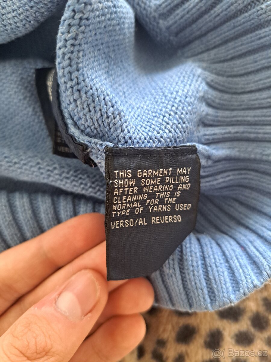 Modrá pletený Tommy Hilfiger svetr - 7