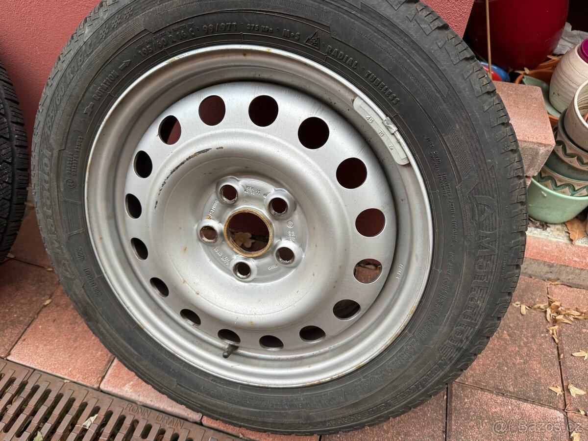 Zimní Pneu Matador Nordicca 4x 195/60 R 16 & disky 85% stav - 7