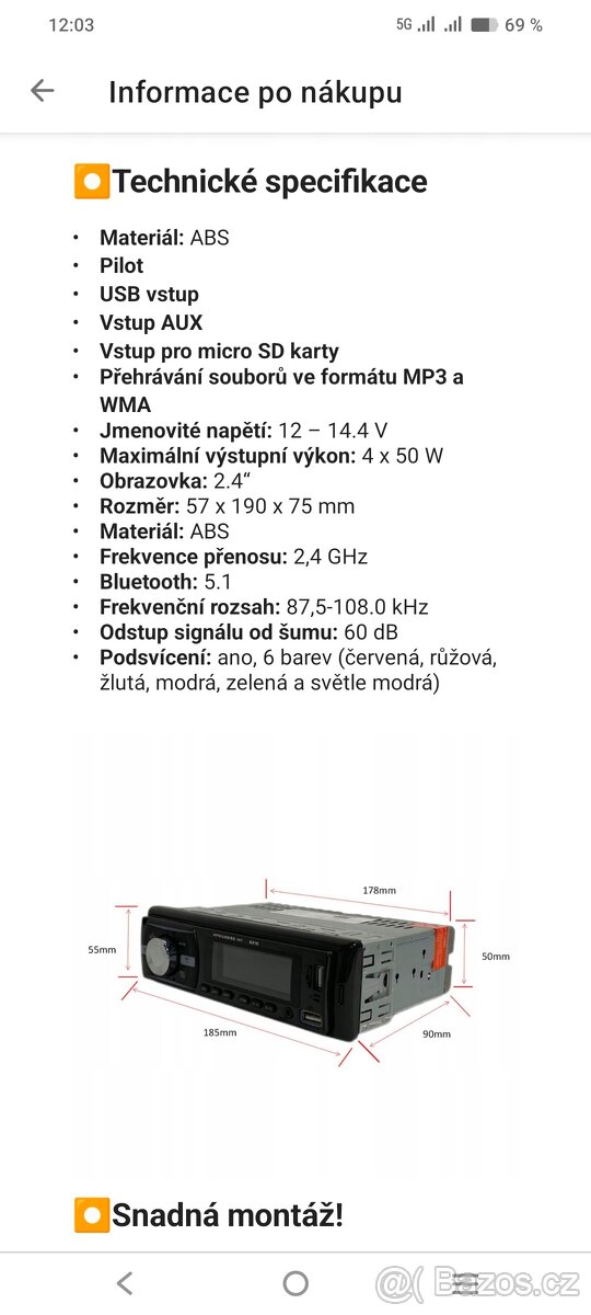 Nové autorádio USB, Bluetooth, SD karty - 7