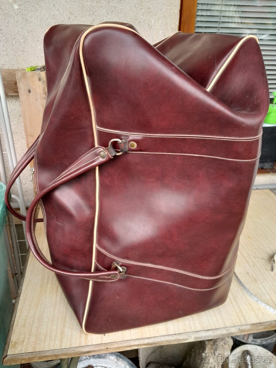 KOŽENÁ CESTOVNÍ ZAVAZADLA retro 70.léta - 7