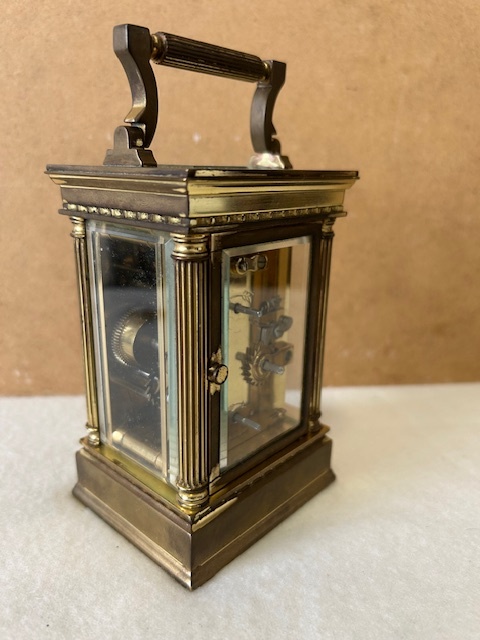 Mosazný starožitný budík - originál. - 7