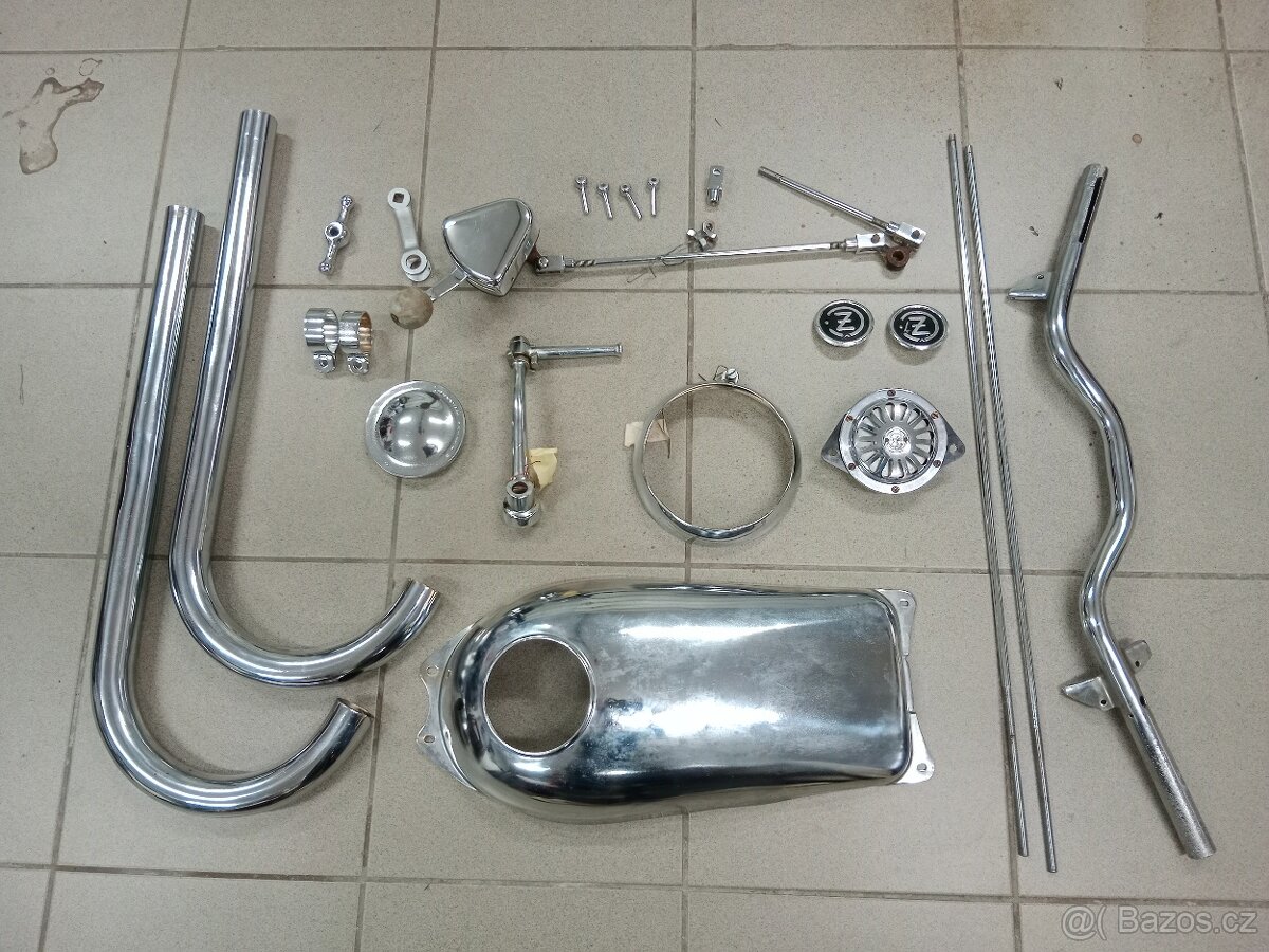 ČZ 250, 175 Předválečná - Originální díly - Nový Chrom - 7