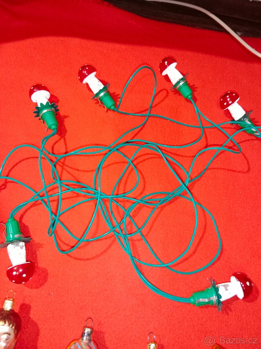 Retro vánoční světýlka + ozdoby - vše Mochomůrky - 7