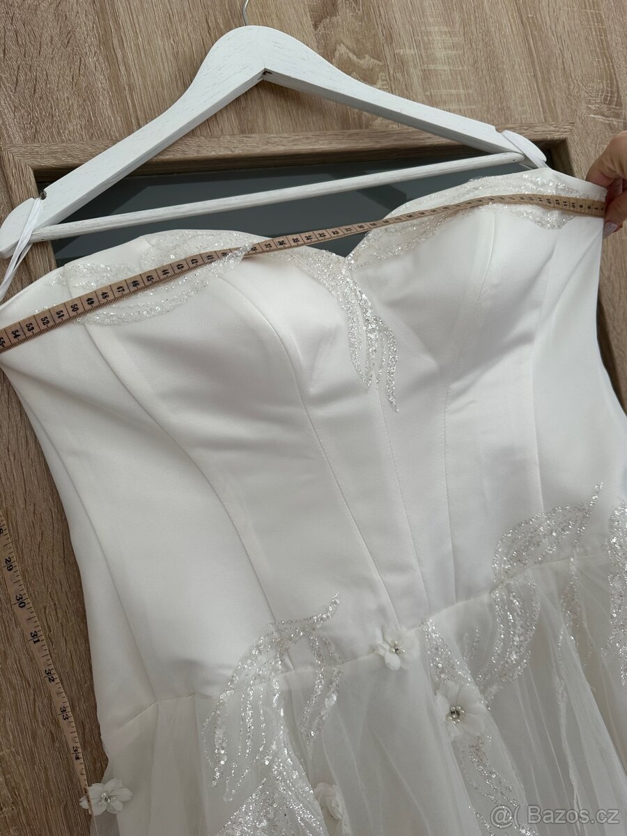 Č.008 Svatební šaty nové vel L-XL - 7