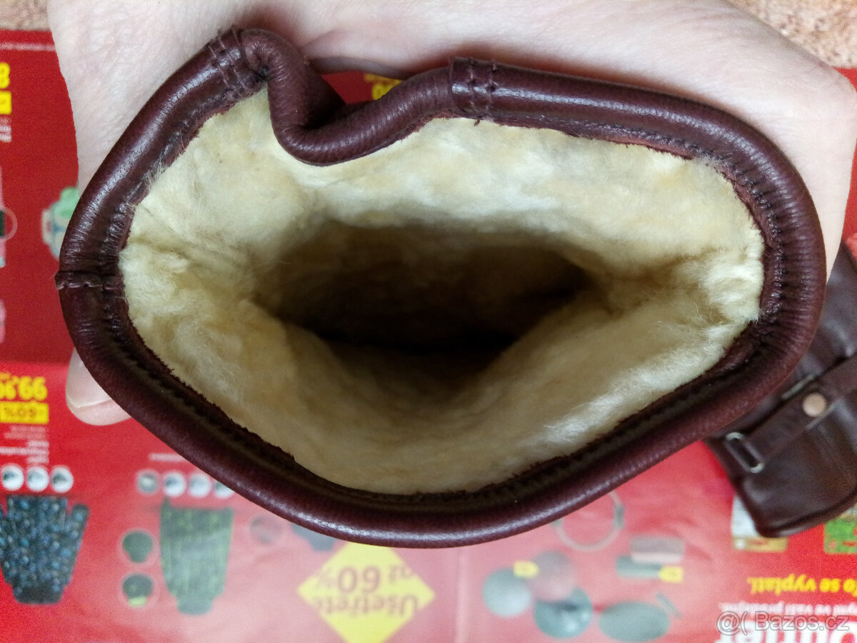 Rukavice kožené zimní s beránkem - 7