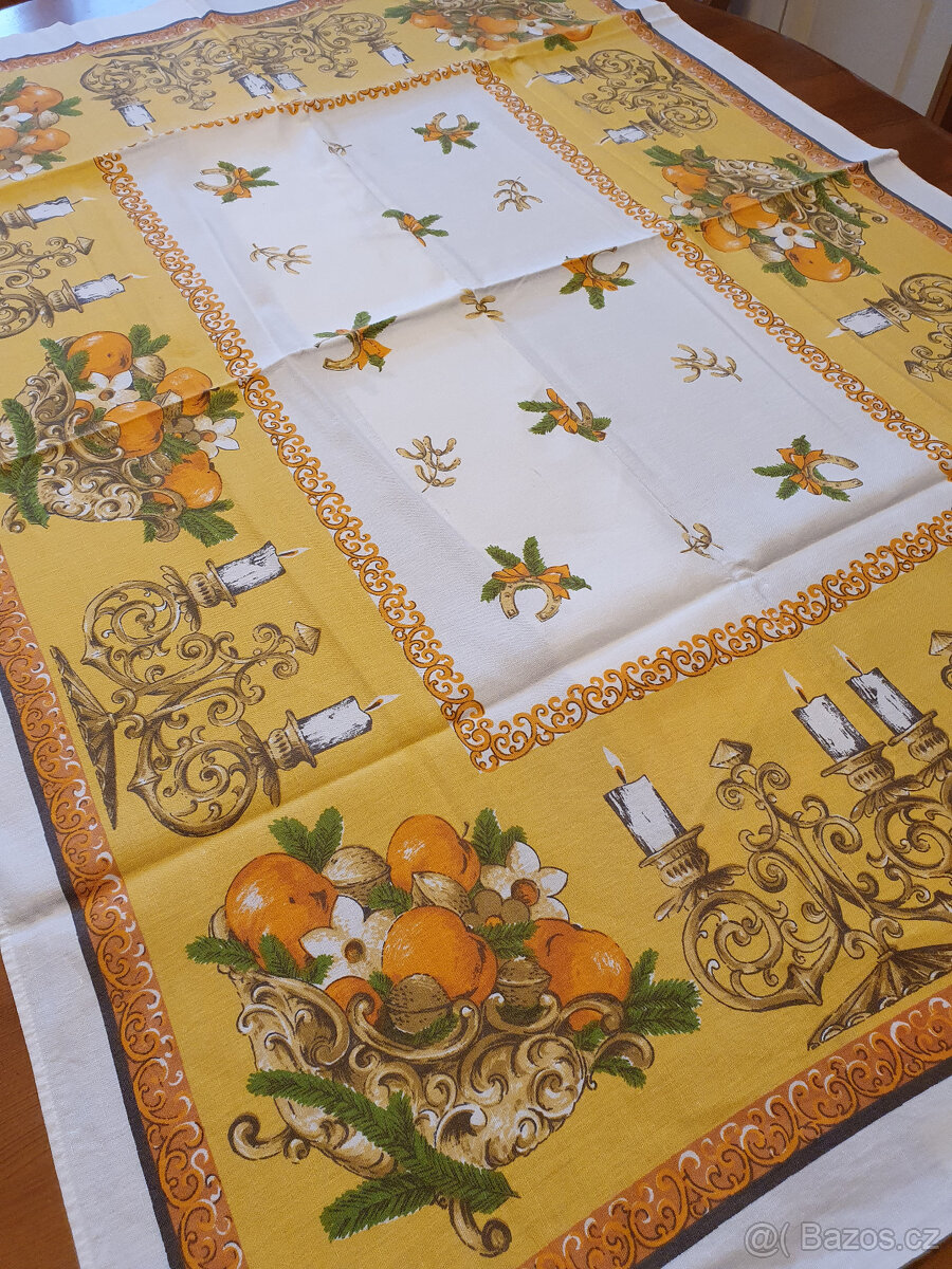 Staré retro vánoční ubrusy a prostírání - 7
